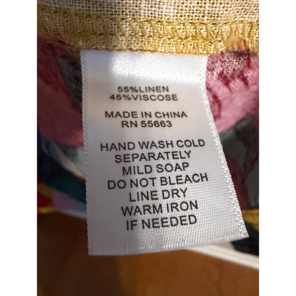 TAHARI Tropical Floral Print Linen Blend Button Front Jacket Women's 2X - Picture 3 of 4